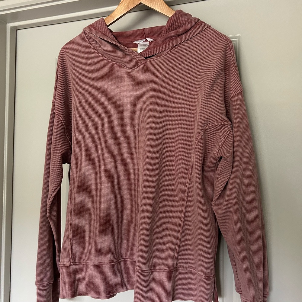 Jockey Rose Waffle-Knit Pullover Hoodie